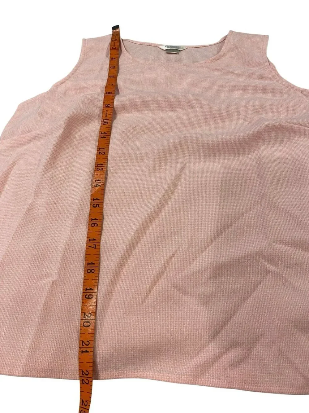 Christopher & Banks Pink Sleeveless Blouse Scoop Neck Side Slit Career Casual